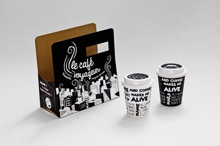 Packaging et papercup Le café voyageur